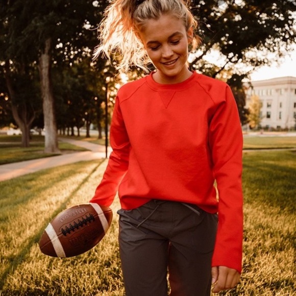 Albion Fit Red Neo Crop Pullover